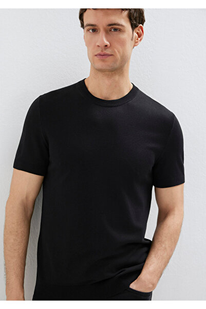 Mavi Short Sleeve Black Knit T-Shirt Fitted / Bodycon Cut 0710250-900