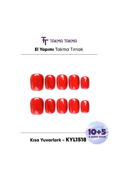 Takma Takma XS BEDEN 15'li Kırmızı Kısa Yuvarlak KYL1518 Tekrar Kullanılabili...