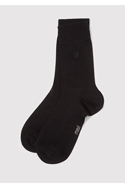 Mavi Mühür Logo Printed Black Socks 0911965-900