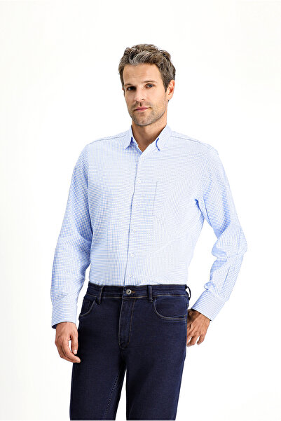 Kiğılı Uzun Kol Klasik Ekose Pamuk Gömlek