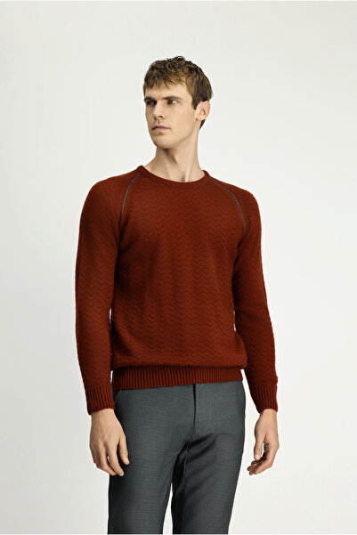 Kiğılı Pulover de tricotaj cu model cu decolteu rotund