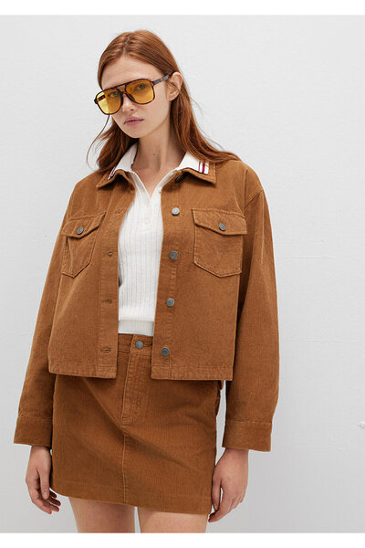 Mavi Cămașă din catifea maro Loose Fit / Loose Confortabil croială 1211405-91393