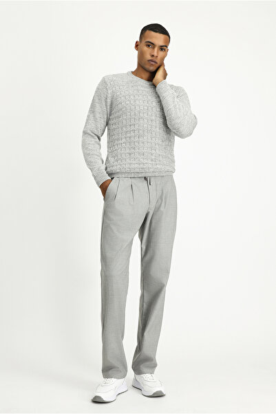 Kiğılı Bisiklet Yaka Regular Fit Desenli Triko Kazak