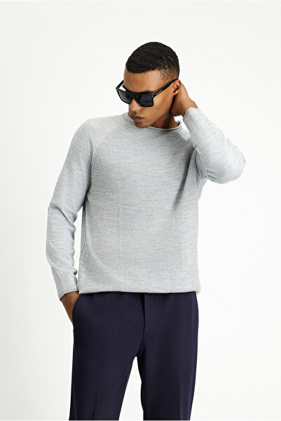 Kiğılı Bisiklet Yaka Slim Fit Dar Kesim Çizgili Triko Kazak