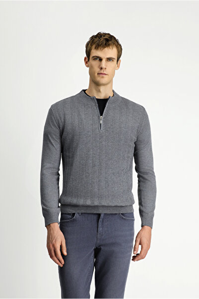 Kiğılı Pulover tricotat cu jumătate de guler înalt, croială normală, cu cu mo...