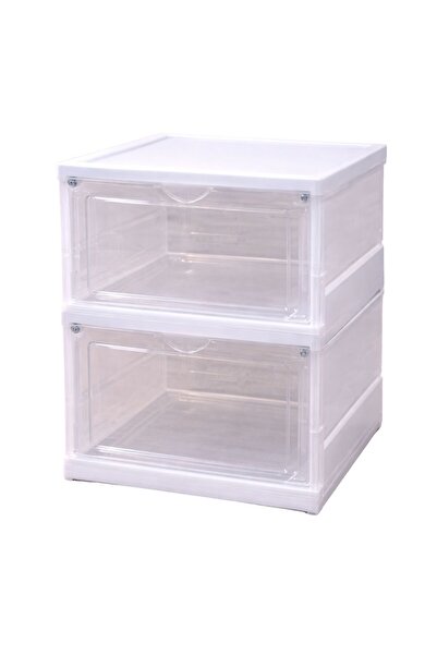 TSUMAB صندوق تخزين أحذية شفاف من البولي بروبيلين - منظم أحذية قابل للطي والتك...