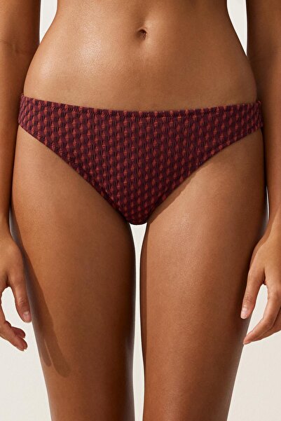 Oysho Jakarlı geometrik desenli klasik bikini altı