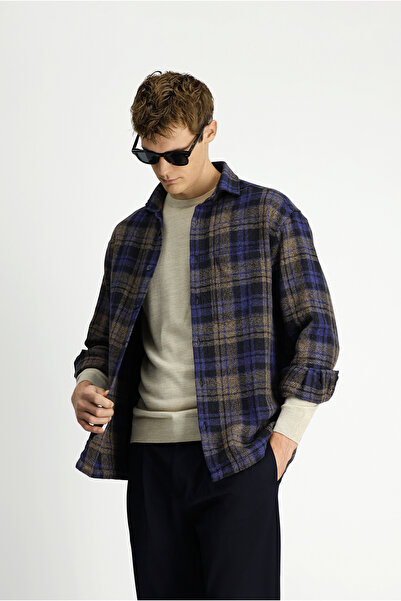 Kiğılı Uzun Kol Oversize Ekstra Rahat Kesim Ekose Pamuk Cepli Shacket Oduncu ...