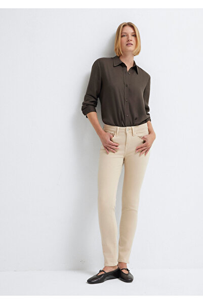 Mavi Ada Mavi Premium Krem Gabardin Pantolon 1020586447