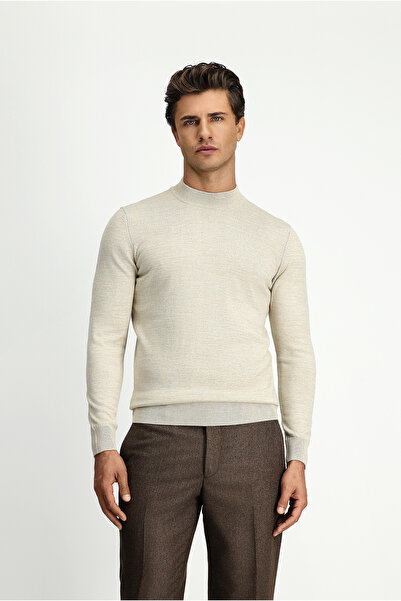 Kiğılı Half Turtleneck Regular Fit Wool Basic Knitted Sweater