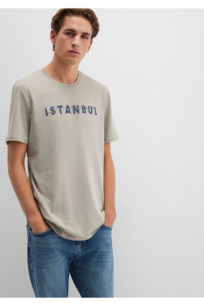 Mavi Graues T-Shirt mit Istanbul-Aufdruck Slim Fit / Slim Fit066282-31935