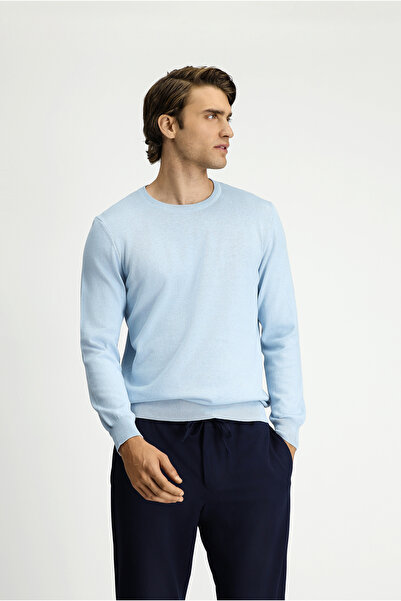 Kiğılı Πλεκτό πουλόβερ με λαιμόκοψη κανονική εφαρμογή από βαμβακερό κασμίρ