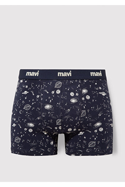 Mavi Gezegen Baskılı Lacivert Boxer 092456-33648