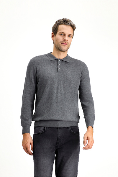 Kiğılı Πλεκτό πουλόβερ Polo Neck Regular Fit από βαμβακερό κασμίρ