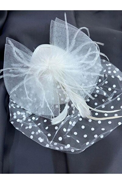 Hobigram إكسسوارات العروس، قبعة زفاف بيضاء، قبعة فوال، إكسسوارات العروس - إكس...