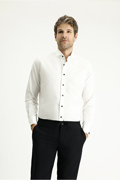 Kiğılı Cămașă slim din bumbac cu guler Ata