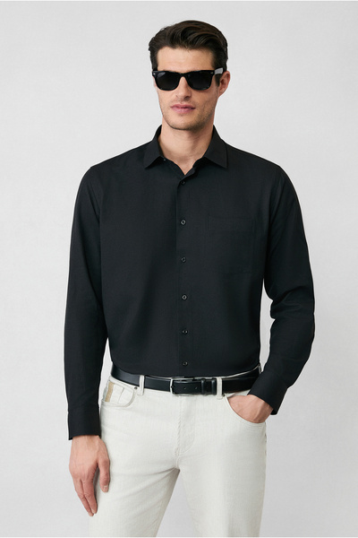 Kiğılı Uzun Kol Regular Fit Klasik Yaka Pamuklu Kolay Ütülenebilir Cepli Oxfo...