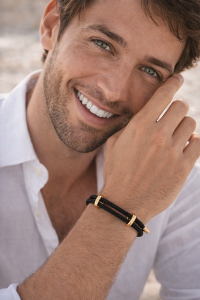 Theory Jewelry Erkek Bileklik I Theory Knot Men’s 1 I Siyah Gold Kararmaz I S...
