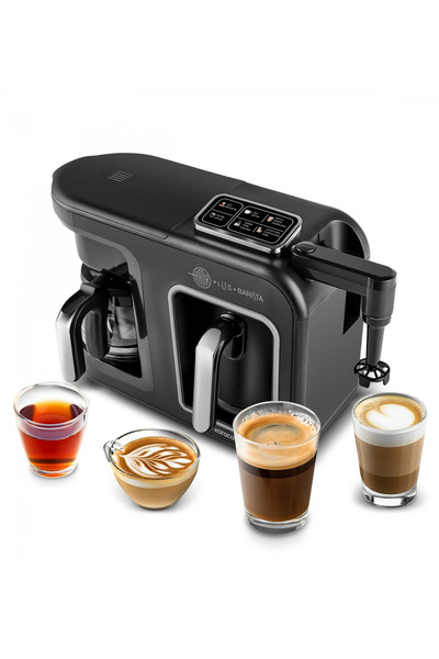 Karaca Hatır Plus Barista 6 in 1 Latte Cappuccino ve Közde Türk Kahve Makines...