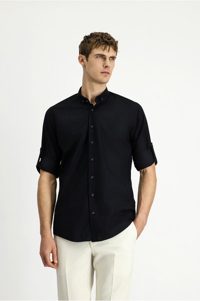 Kiğılı Cămașă din bumbac cu mânecă lungă, cu croiala normală, cu guler cu nas...