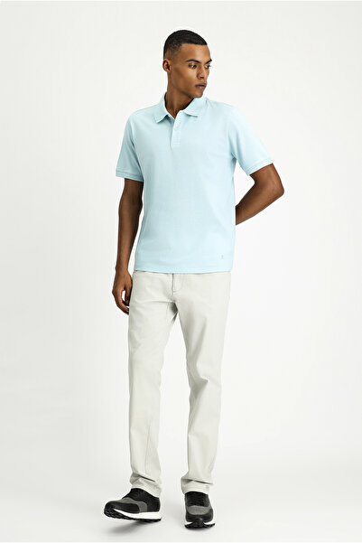 Kiğılı تي شيرت قطني بياقة بولو وتطريز - مقاس عادي