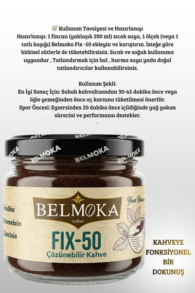 BELMOKA Fix-50 Chicory Coffee with Bromelain and Garcinia Additives 120 Gr (24 Cups)