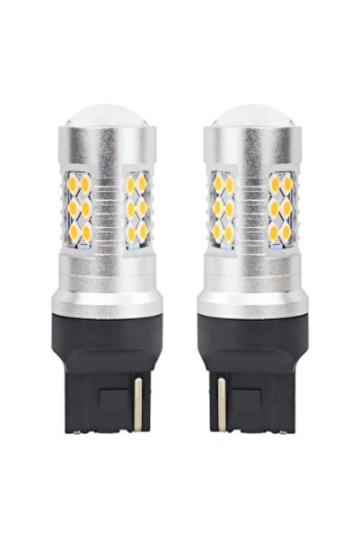 AMIO Set becuri auto cu LED CANBUS, 3030, 24SMD, compatibil T20, 7440, WY21W,...