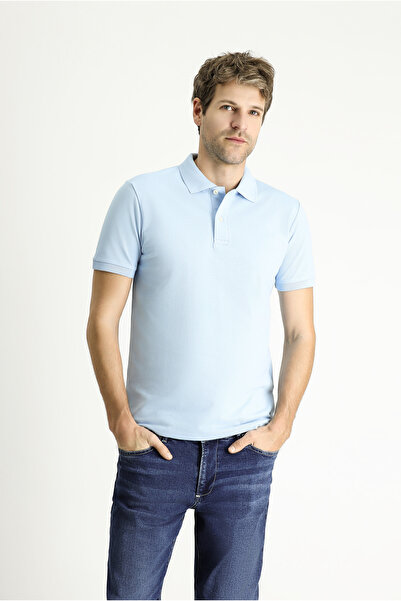 Kiğılı Tricou cu guler polo slim fit brodat bumbac 100%