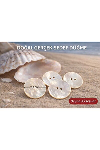 Beyna SEDEF 1ST QUALITY NATURAL REAL SEDEF 2.5 CM BUTTON 1 PACK 10 PIECES