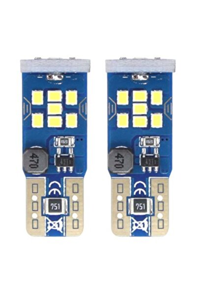 AMIO Set de 2 becuri auto LED W5W Canbus T10 cu 21SMD UltraBright 12v/24v