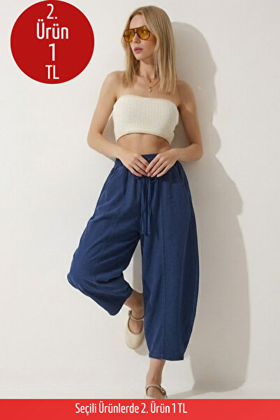 COMBİNE MİCHAİL Kadın Lastikli Rahat Laci Şalvar Pantolon