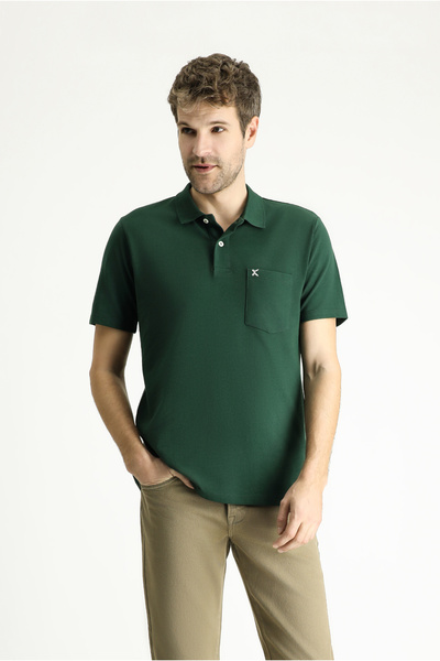 Kiğılı Tricou din bumbac brodat cu gâtul polo