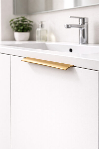 Höger Entegre Dolap Kulpu Bombeli Gold 2 Adet (ARKADAN VİDALI) 15 cm