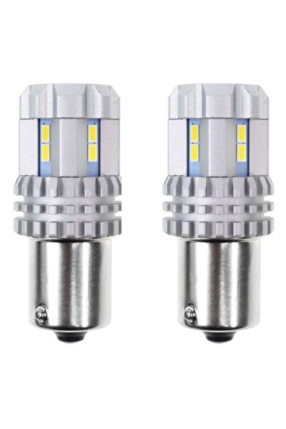 AMIO Set de 2 becuri auto LED P21W (BA15S) UltraBright 12v/24v 1000lm alb