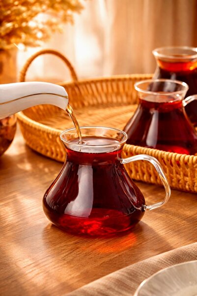 Maloria Yeni Model Kulplu Keyfi Ala Borosilikat Bardak [Alt Kısmı Geniş] | 20...