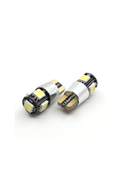 Xenon Bright LED auto T10, alb cu 5 SMD, Canbus cu radiator