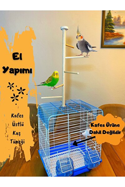 Ciko Kafes 5 Basamaklı Kafes Üstülü Kuş Papağan Tüneği