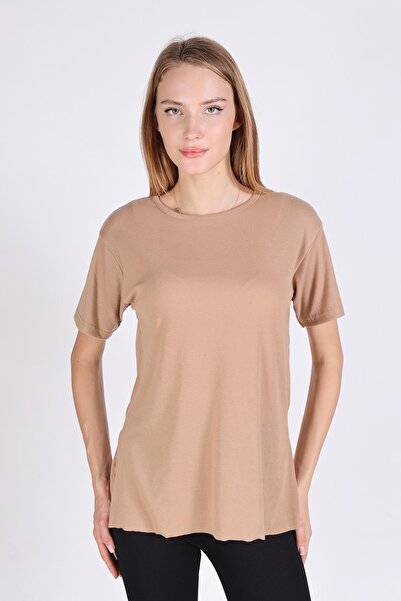 Rays Tricou Mink guler rotund tricotaj cu striații 2991