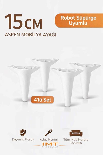 İMT AKSESUAR Aspen 15 cm (4'lü Set) Koltuk Baza Dolap Tv ünitesi Yatak Odası ...