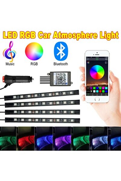 Xenon Bright Kit de 4 lumini ambientale RGB cu aplicație Bluetooth pentru tel...