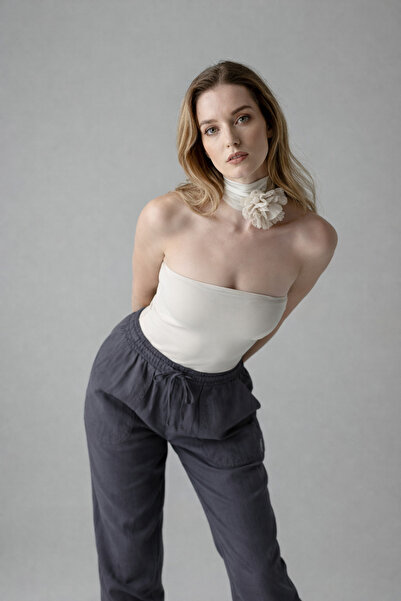 COMBİNE MİCHAİL Παντελόνι - Γκρι - Ελαστική μέση