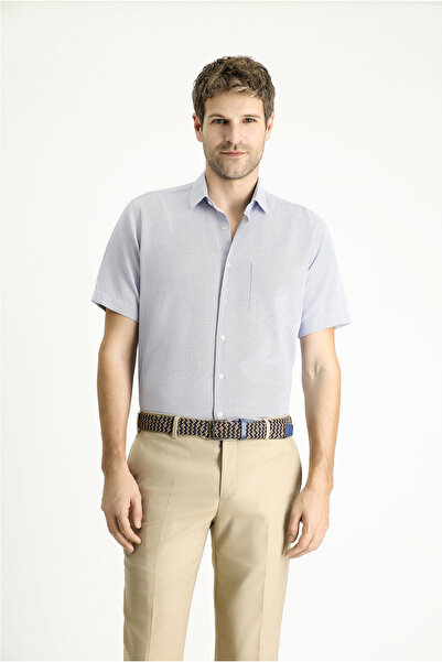 Kiğılı قميص قطني منقوش بأكمام قصيرة وسهل الكي