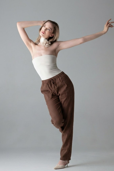 COMBİNE MİCHAİL Παντελόνι - Καφέ - Ελαστική μέση