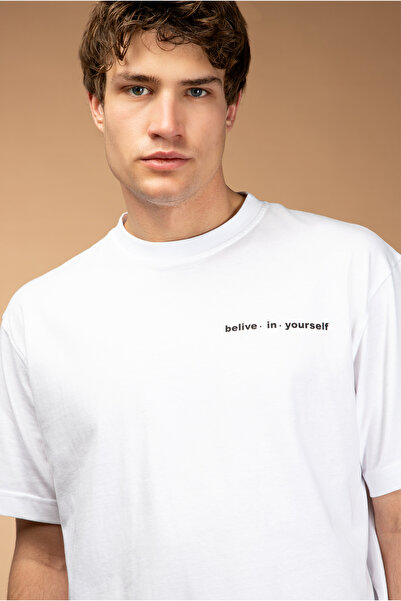 Kiğılı Tricou din bumbac cu imprimeu - Decolteu, cu croiala normală