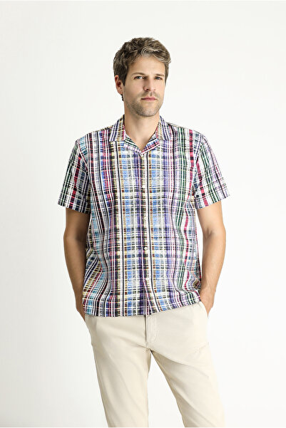 Kiğılı قميص قطني بقصة عادية وأكمام قصيرة - نمط مناسب