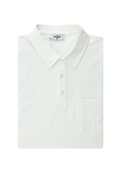 Kiğılı Tricou din bumbac cu buzunar cu gât polo