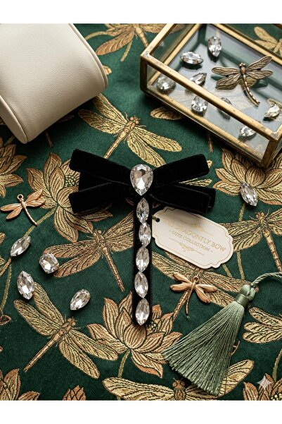 roseberry Yusufçuk siyah kadife taşlı yetişkin toka