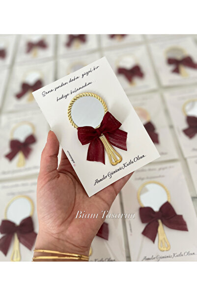 Bianı Tasarım Söz, Nişan, Düğün, Nikah, Kına Fiyonk Detay Ayna Hediyelik 10 Adet