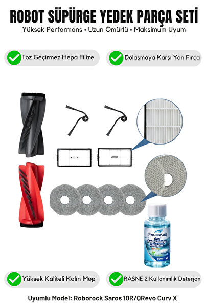 Asgard Grup روبروك ساروس 10R-Q ريفو كيرف إكس متوافق مع 1 فرشاة رئيسية و2 فرشا...