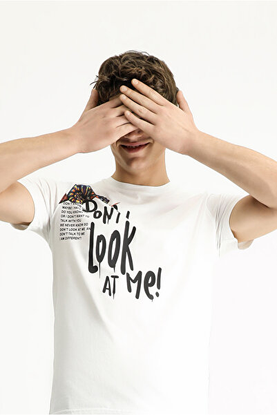 Kiğılı Tricou din bumbac imprimat - Decolteu, cu croiala normală